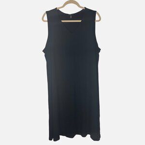 Eileen Fisher Womans Black Sleeveless Midi Dress Size 3X